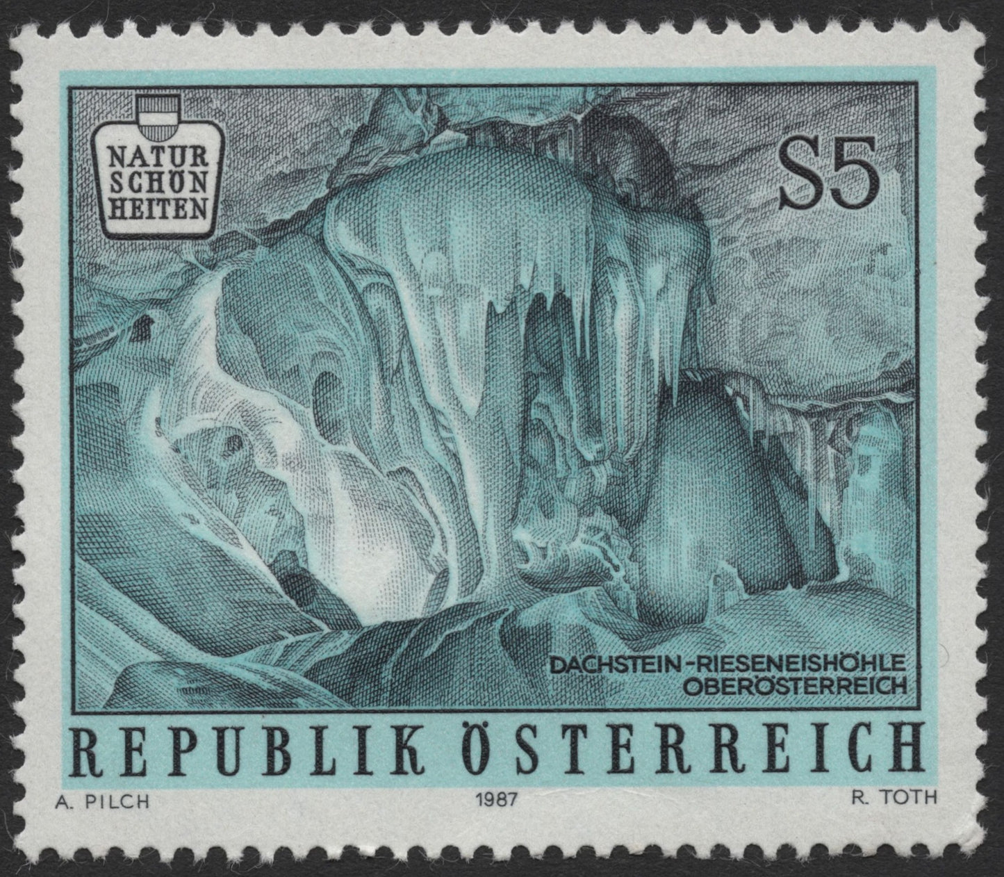 SCG2154 - Austria 1987 Dachstein Ice Cave Stamp – Natural Beauty Series