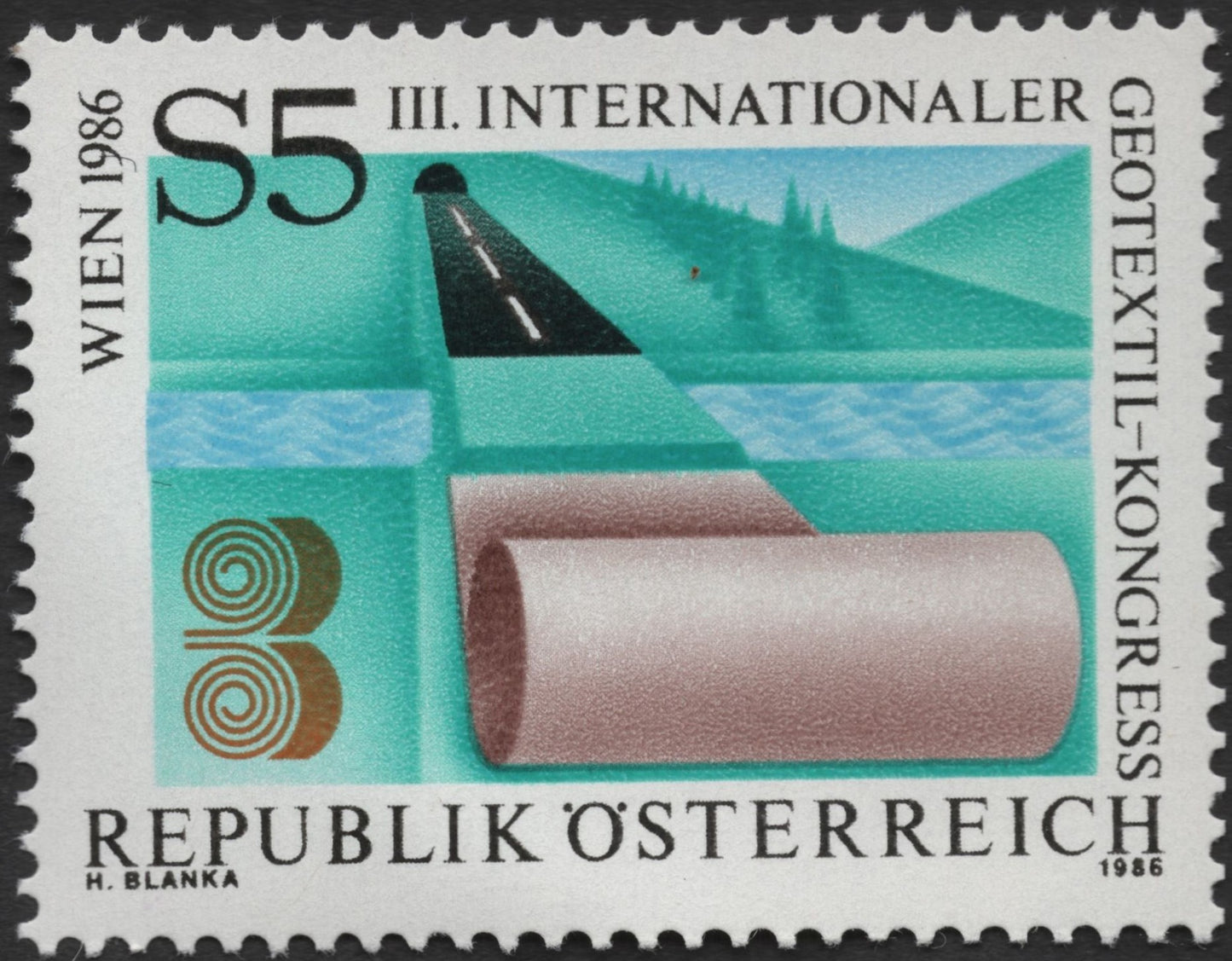 SCG2145 - Austria 1986 Geotextile Congress Stamp