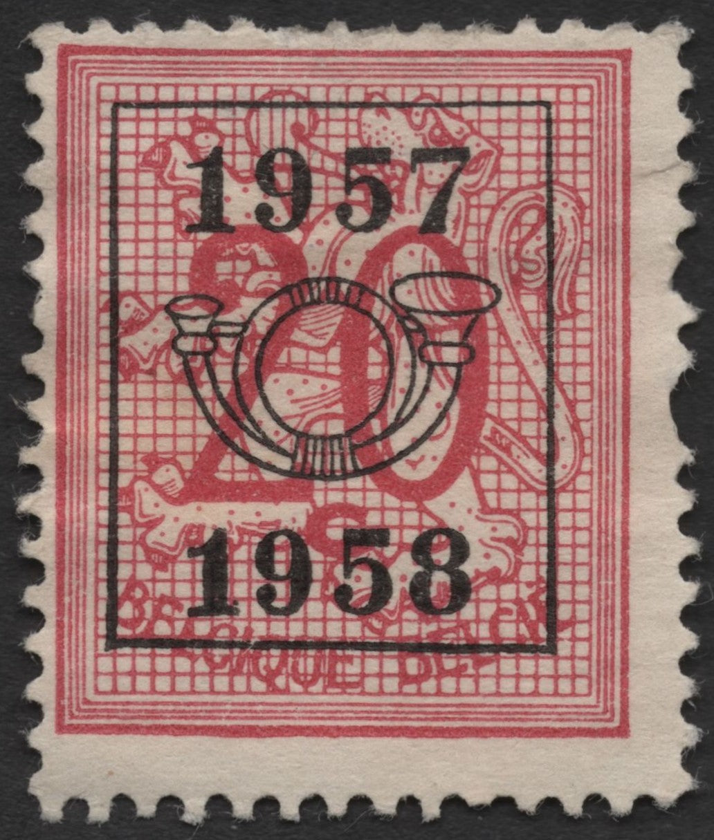 SCG2066 - 1957-1958 Luxembourg Overprinted Stamp with Post Horn