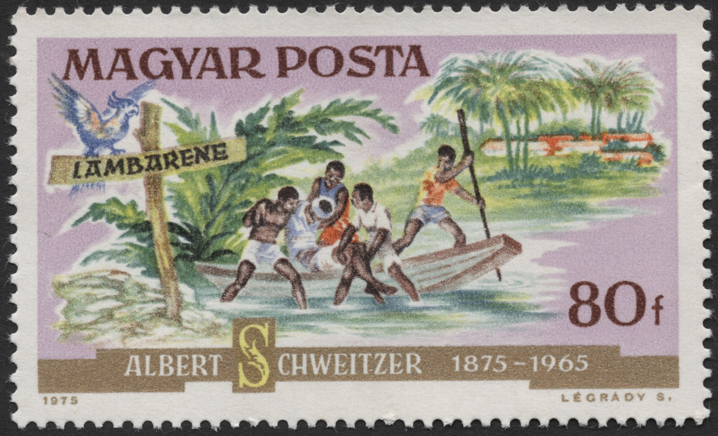 SCG2231 - Hungary 1975 – Albert Schweitzer Centenary, Lambaréné Scene