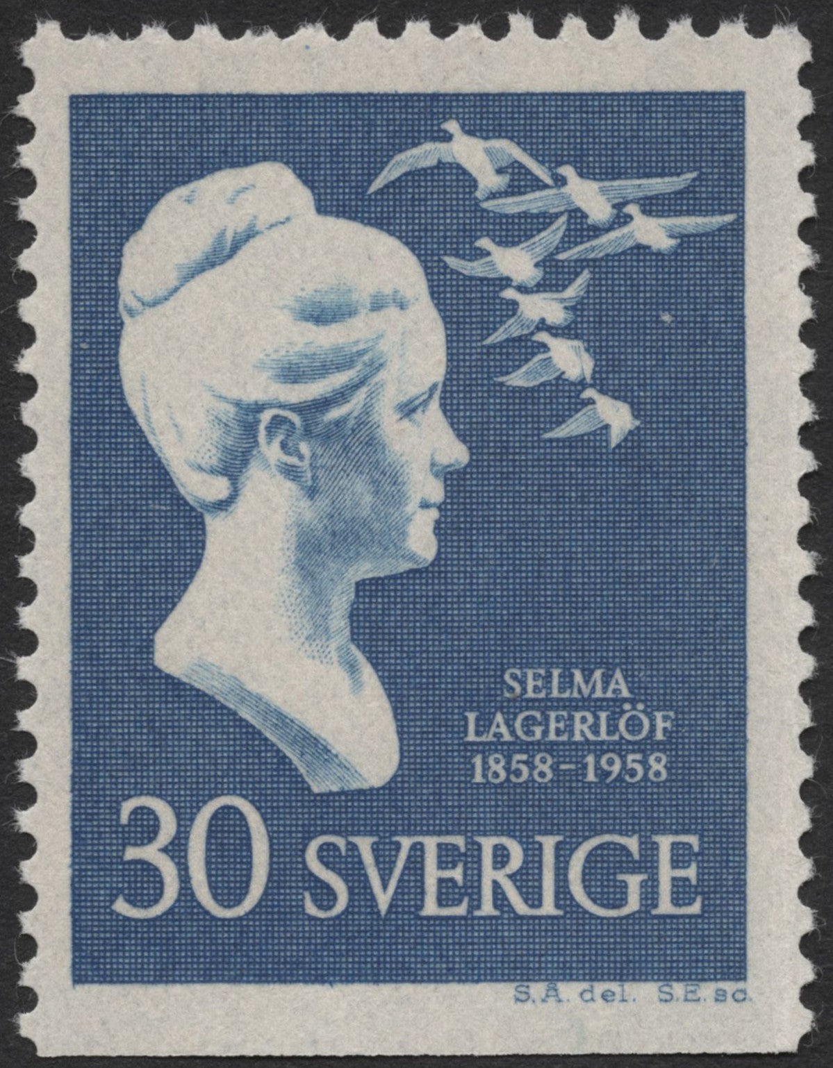 SCG2216 - Sweden 1958 – Selma Lagerlöf Centenary Stamp (30 Öre)