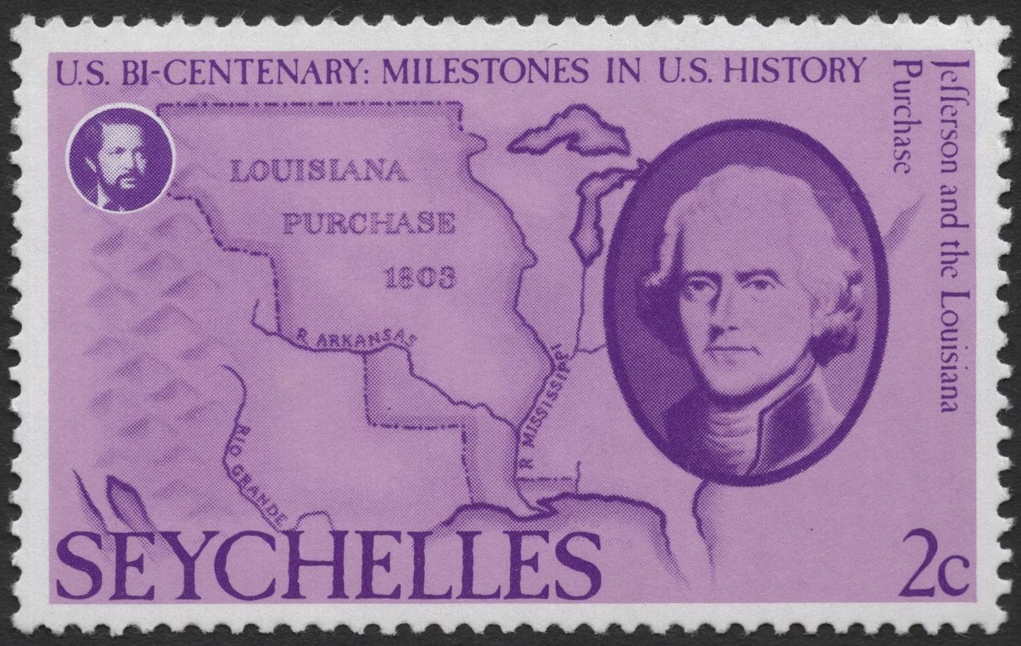SCG2219 - Seychelles 1976 – Jefferson and the Louisiana Purchase (U.S. Bi-Centenary)