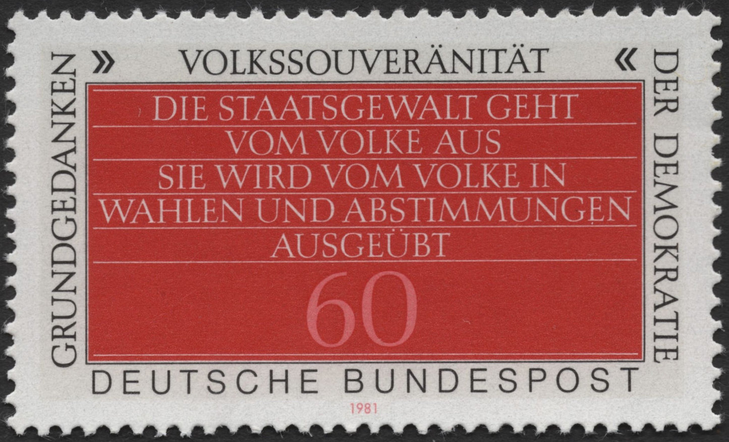 SCG2253 - Germany 1981 “Popular Sovereignty” Stamp – 60 Pf