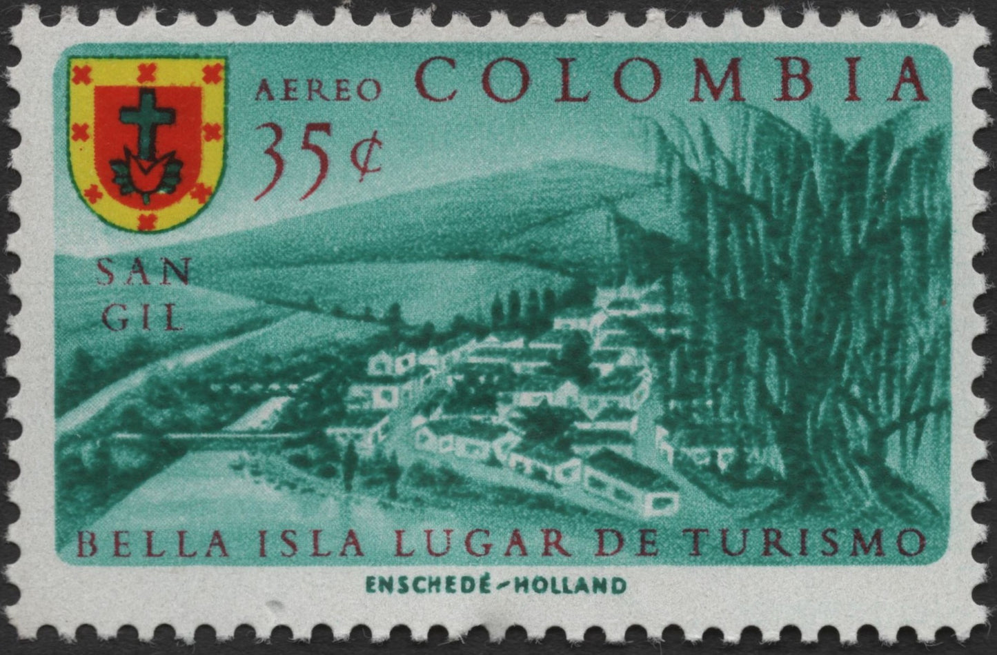 SCG2236 - Colombia 35¢ Airmail – San Gil Tourism Stamp (Bella Isla)