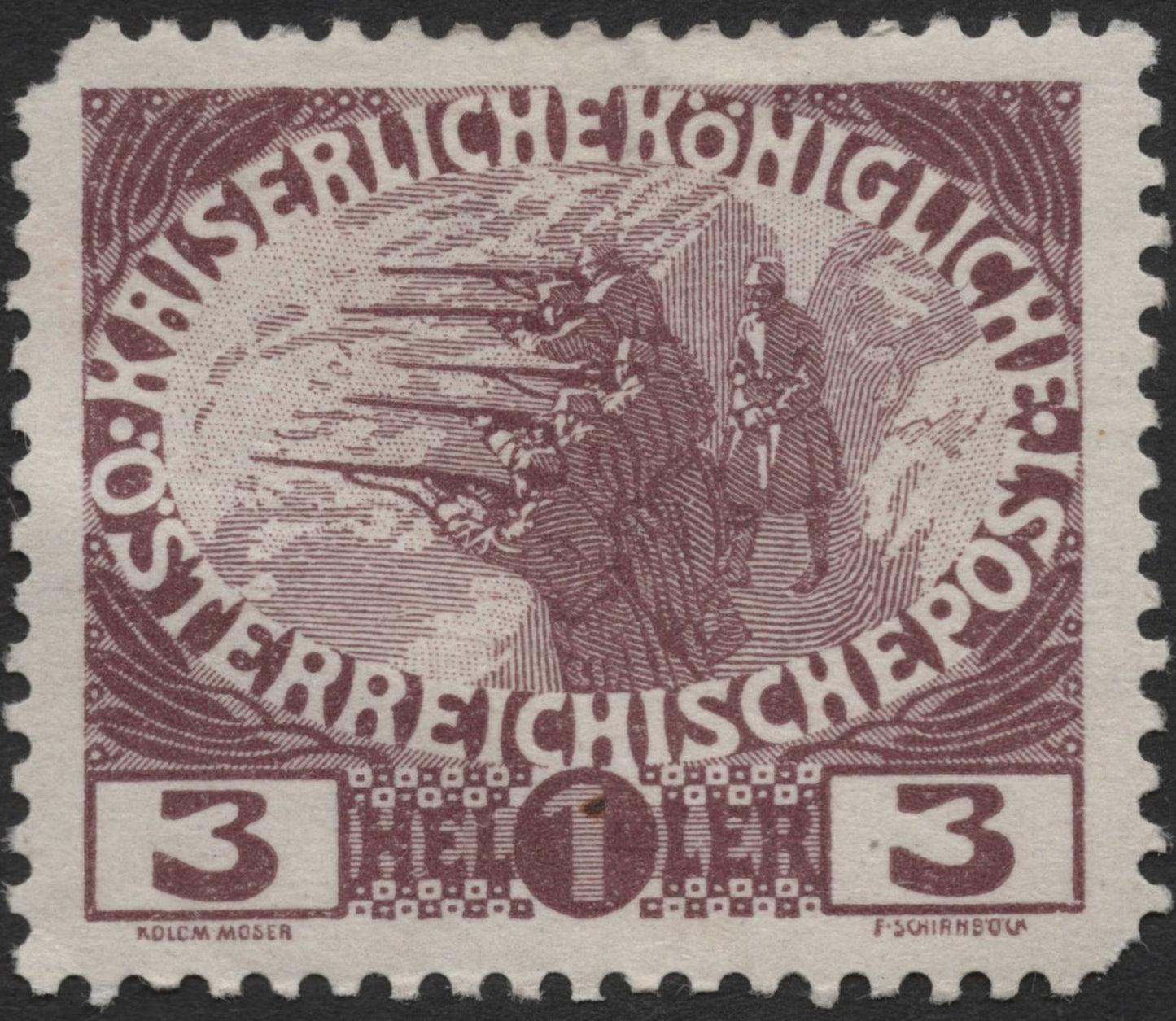 SCG2276 - Austria 1917 WWI Trenches Stamp – 3 Heller