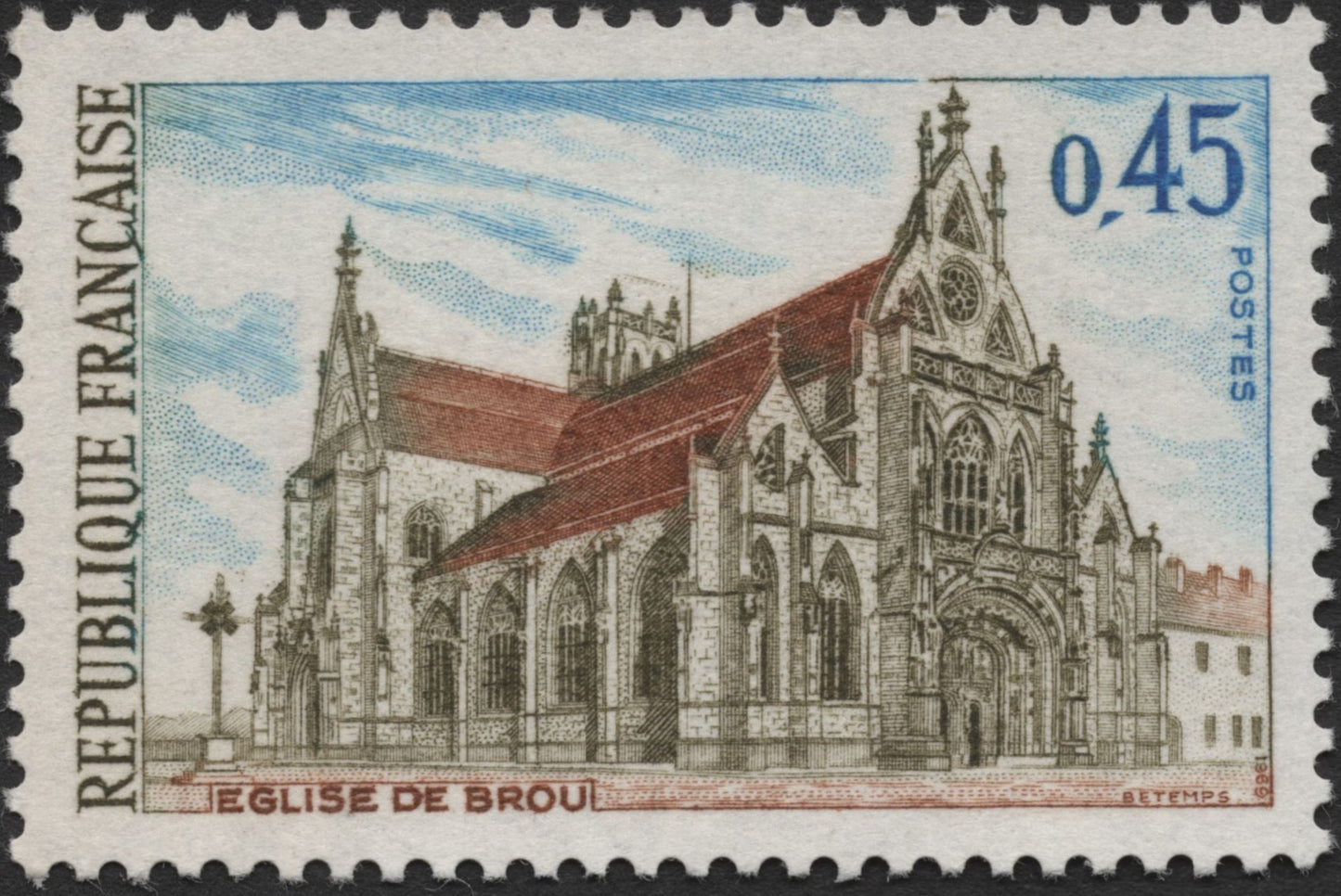 SCG2285 - France 1969 – Église de Brou Stamp