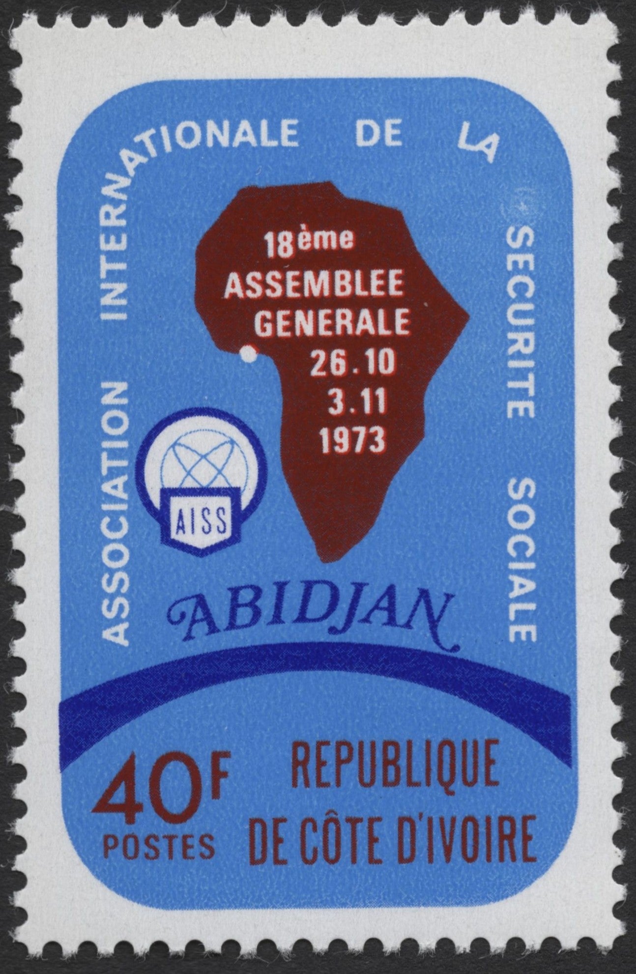SCG2297 - Côte d'Ivoire 1973 AISS General Assembly Stamp – Abidjan