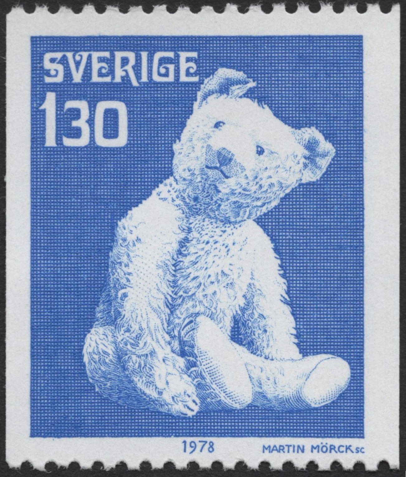 SCG2305 - Sweden 1978 Teddy Bear Stamp – 1.30 Kr