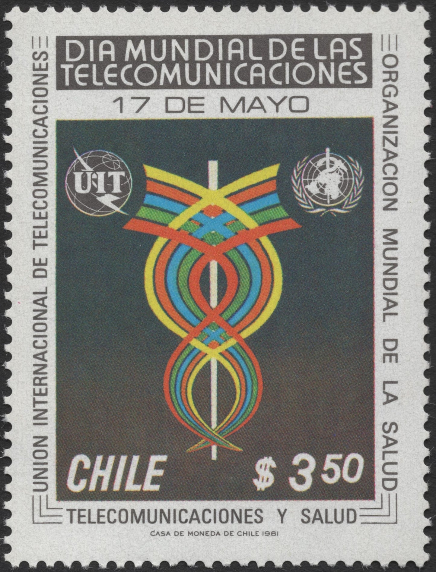 SCG2292 - Chile 1981 Telecommunications & Health Stamp – World Telecommunication Day
