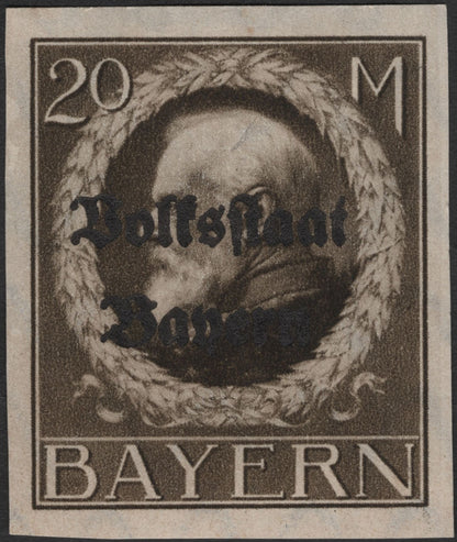 SCG2367 - 1919 Bavaria "Volksstaat Bayern" Overprint Set – 5M, 10M, 20M