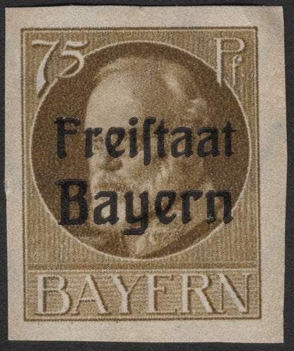SCG2363 - Bavaria 1919 "Freistaat Bayern" Overprint Stamps – 5 Pf & 75 Pf