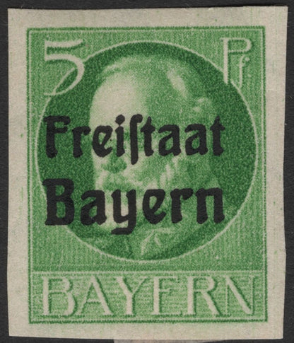 SCG2363 - Bavaria 1919 "Freistaat Bayern" Overprint Stamps – 5 Pf & 75 Pf