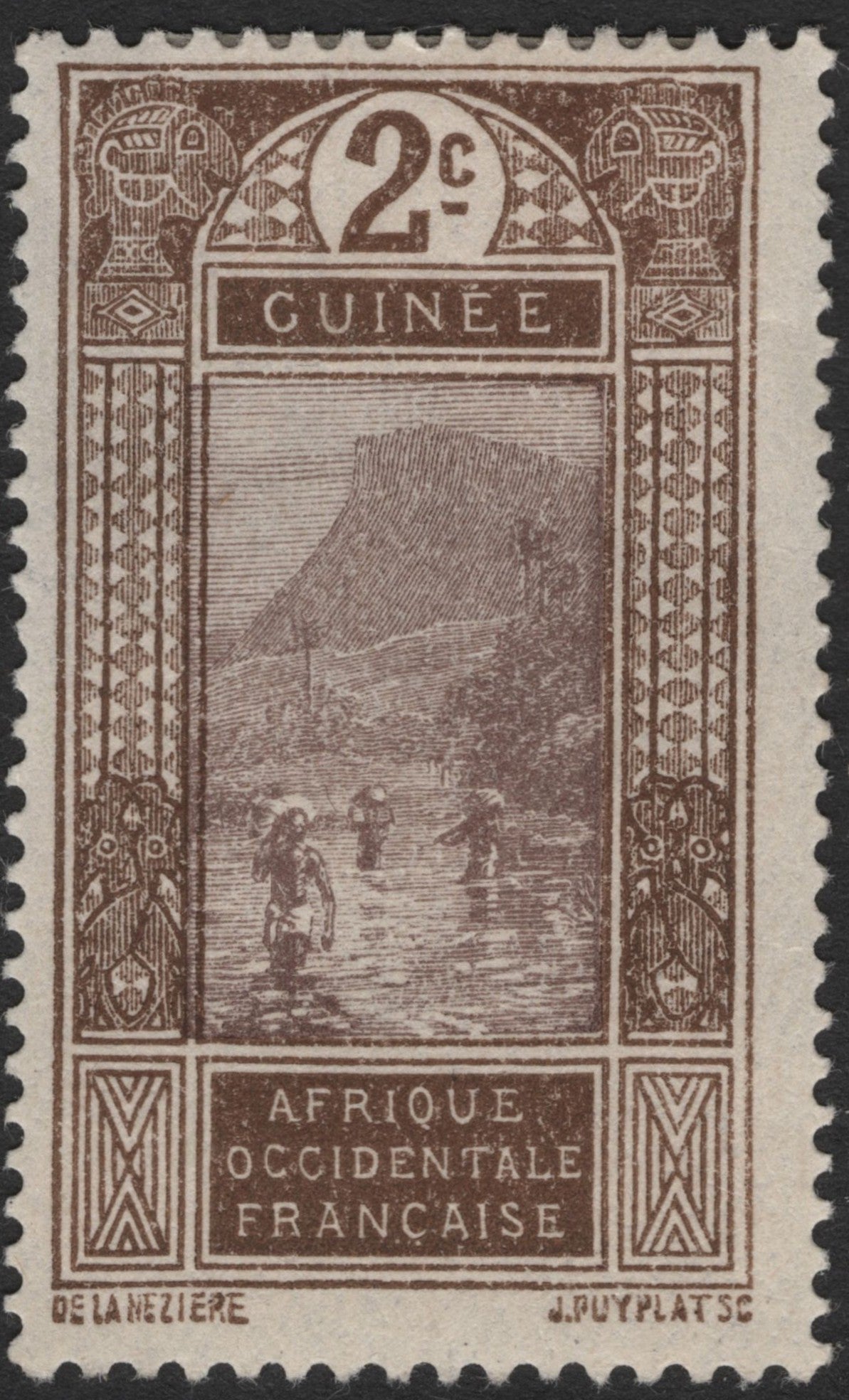 SCG2360 - Guinea 2c & 4c French West Africa Native Scene Stamps