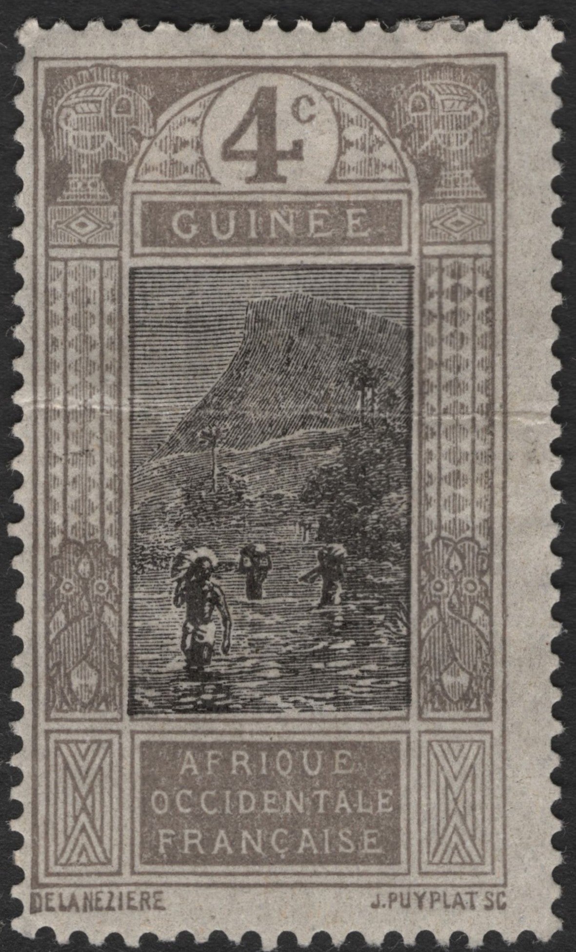 SCG2360 - Guinea 2c & 4c French West Africa Native Scene Stamps