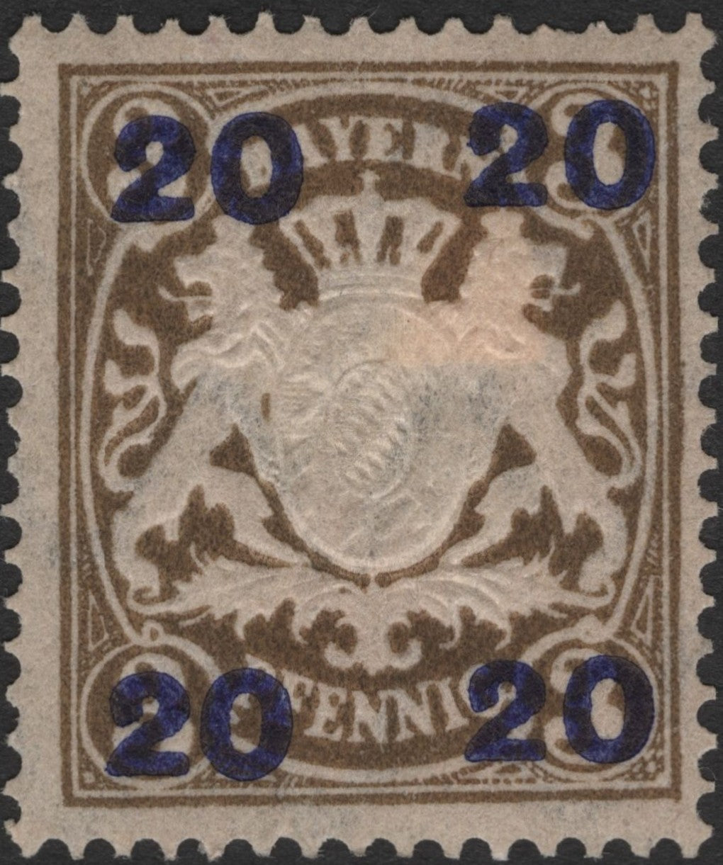 SCG2359 - Finland 1891 20p Surcharge on 25p Brown Coat of Arms Stamp
