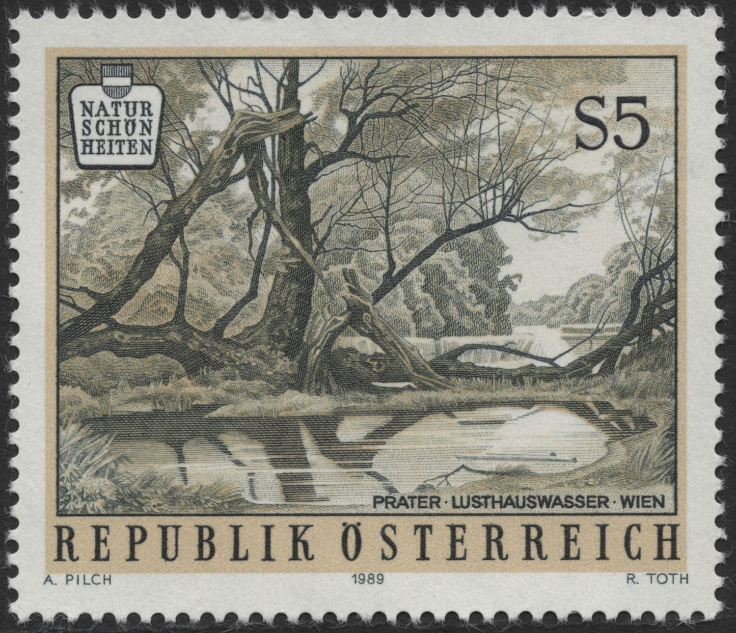 SCG2339 - Austria 1989 Prater Lusthauswasser Stamp – Natural Beauty Series