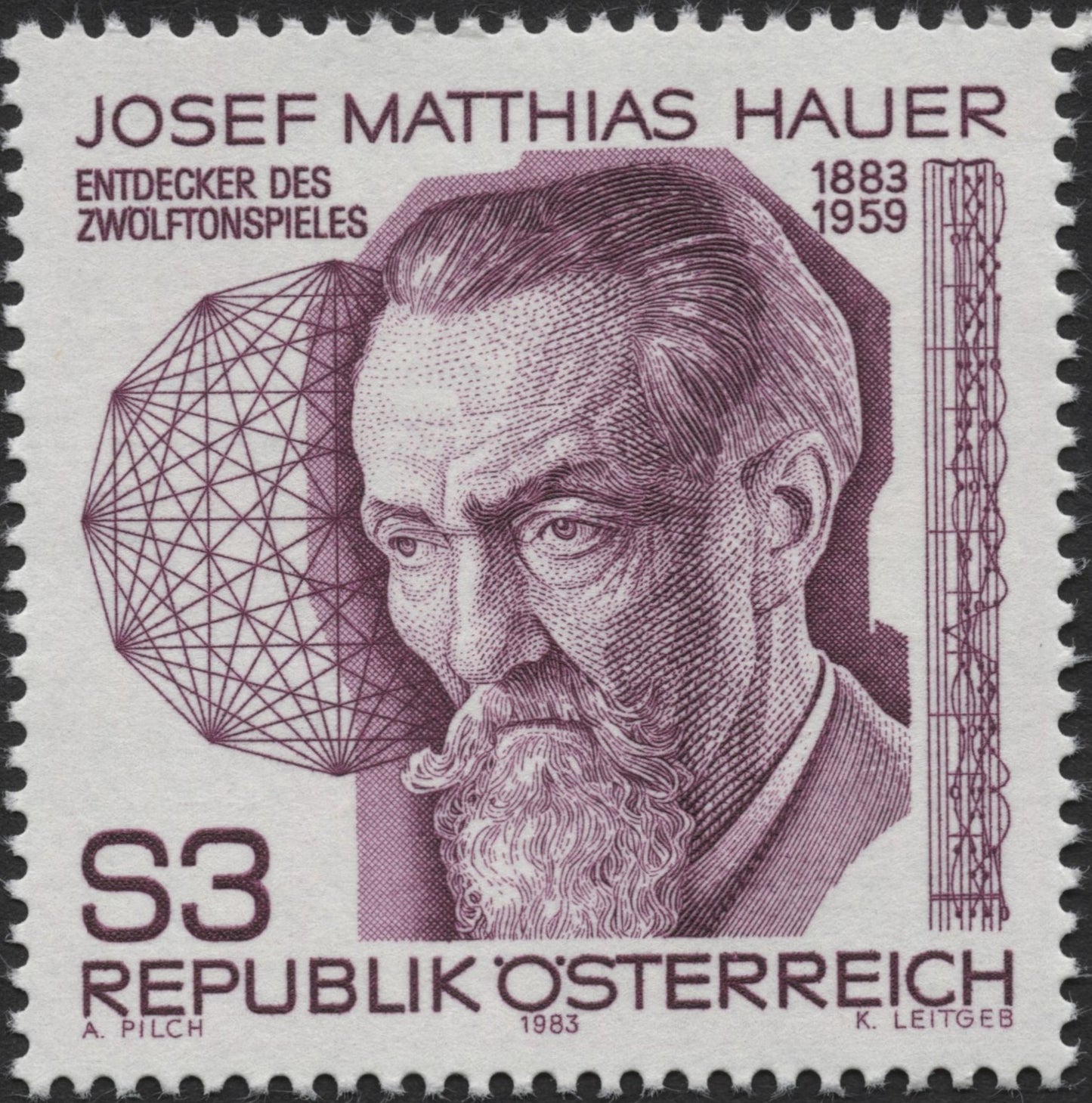 SCG2356 - Austria 1983 Josef Matthias Hauer Stamp