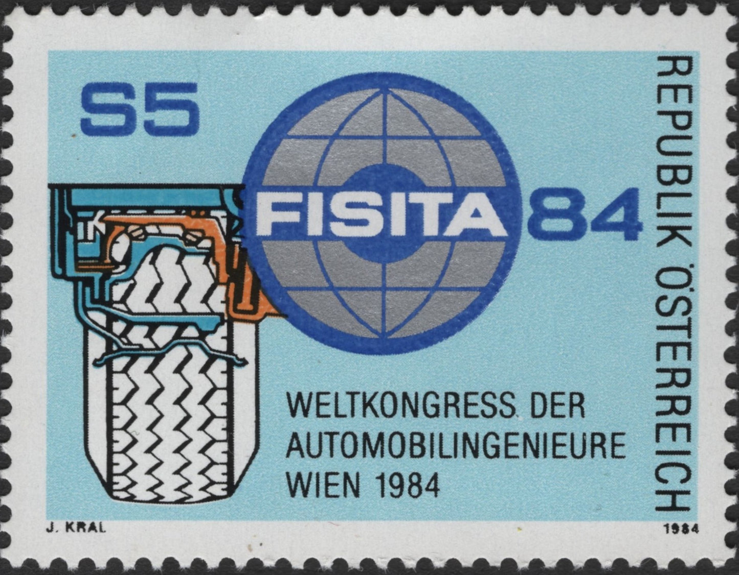 SCG2319 - Austria 1984 FISITA World Congress Stamp