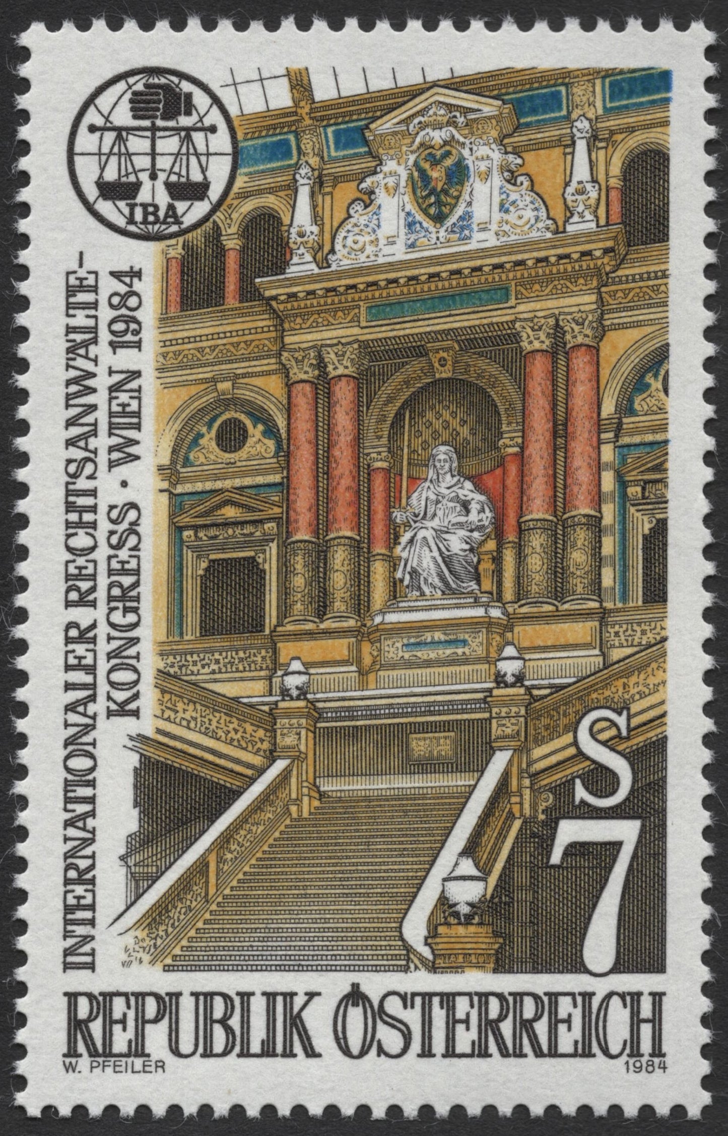 SCG2342 - Austria 1984 International Lawyers Congress Stamp