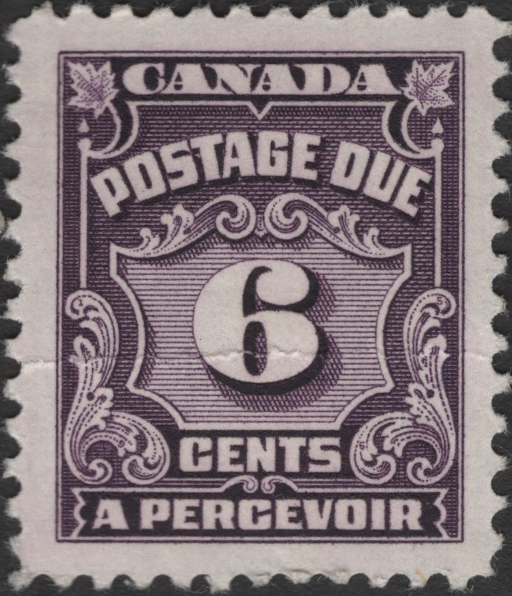 SCG2386 - Canada 6¢ Postage Due Stamp – Deep Violet (1950s)