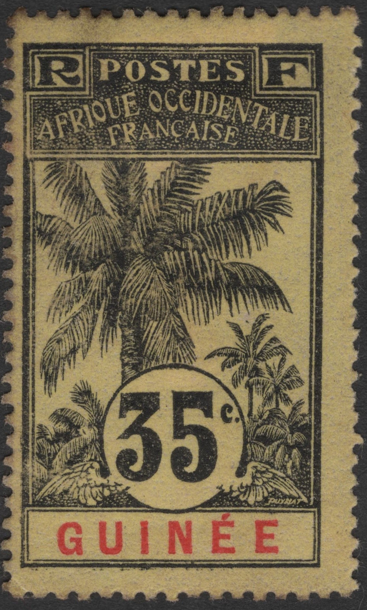 SCG2415 - 1930s French West Africa 35c Palm Grove Stamp – Guinea
