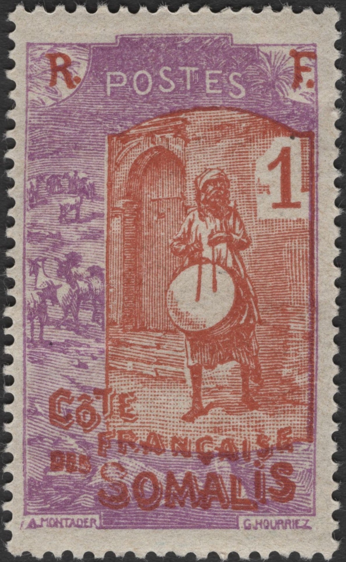 SCG2417 - 1 Franc Drummer Stamp – Côte Française des Somalis