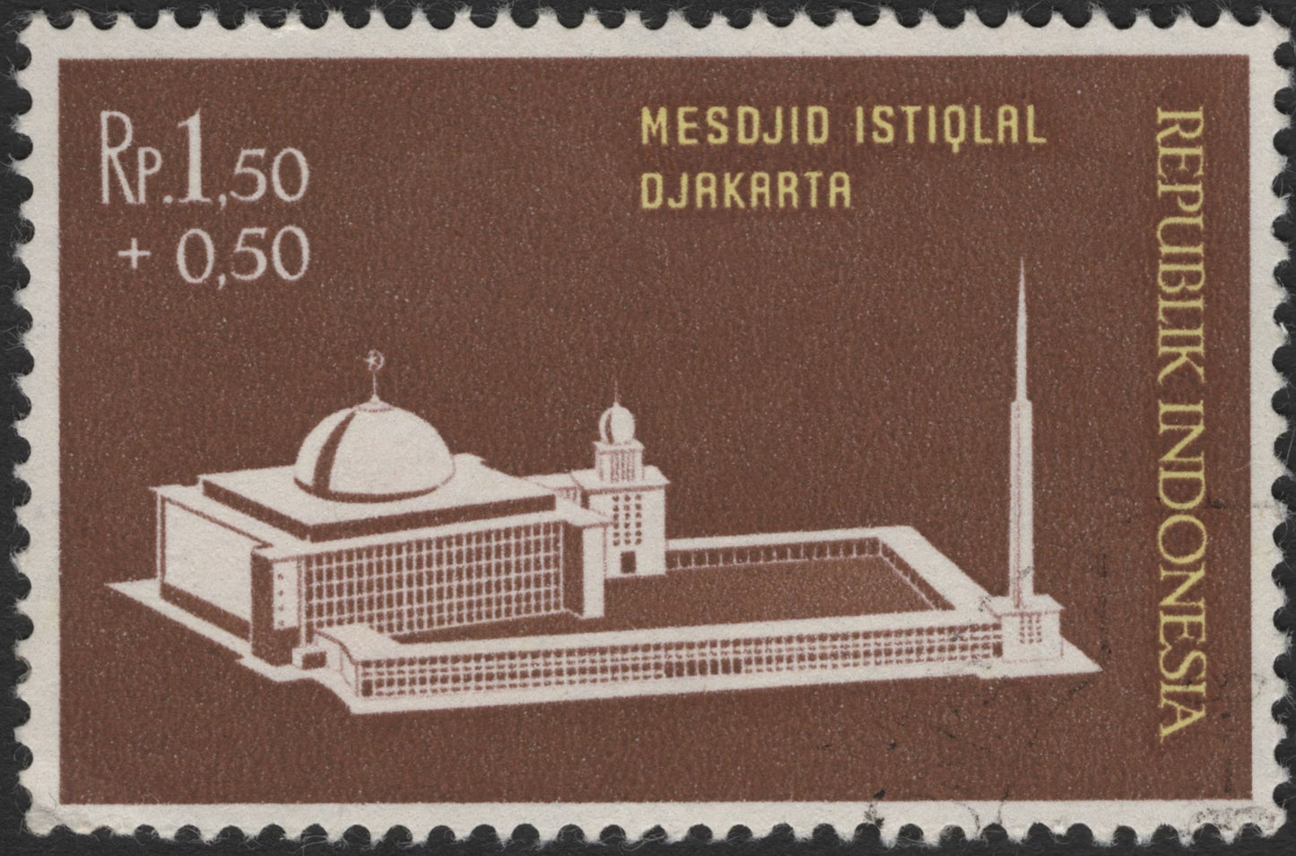 SCG2427 - Indonesia 1960s Istiqlal Mosque Semi-Postal Stamp Set