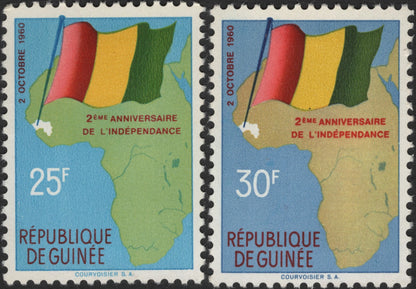 SCG2428 - Guinea 1960 2nd Independence Anniversary Stamps (25F & 30F)