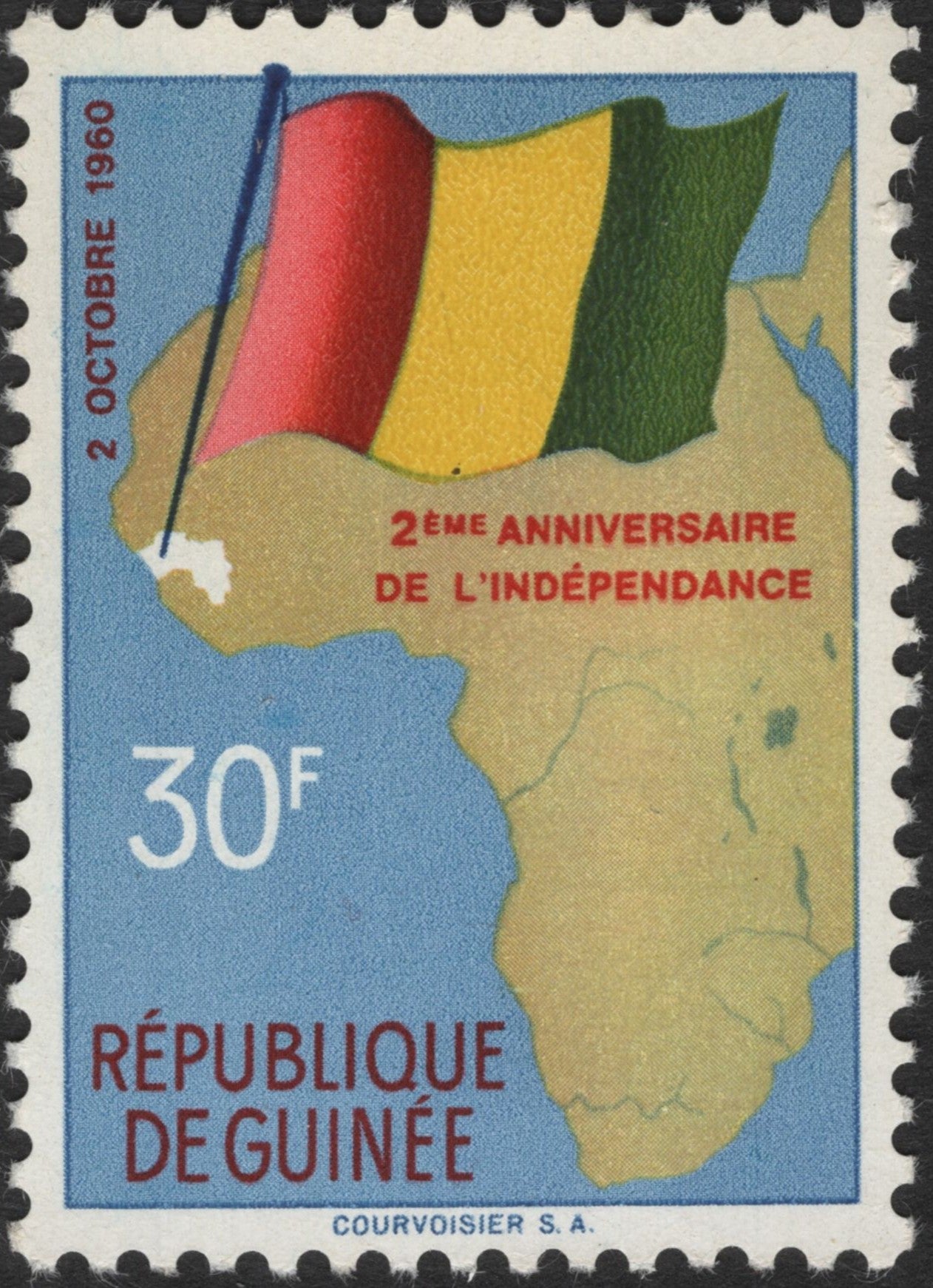 SCG2428 - Guinea 1960 2nd Independence Anniversary Stamps (25F & 30F)