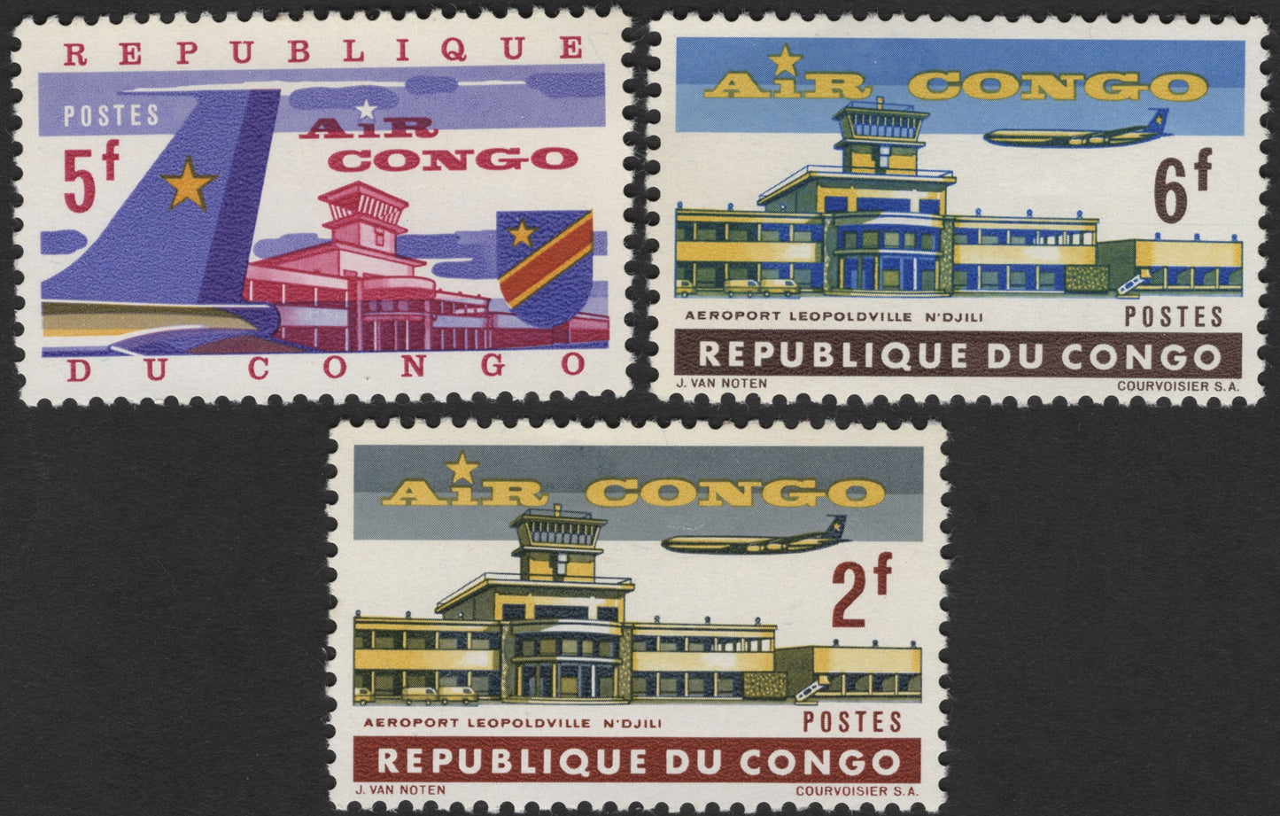SCG2426 - Congo 1960s Air Congo Airport Airmail Set