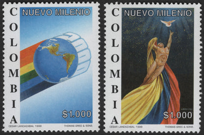 SCG2430 - Colombia 1999 "Nuevo Milenio" Millennium $1000 Stamp Set
