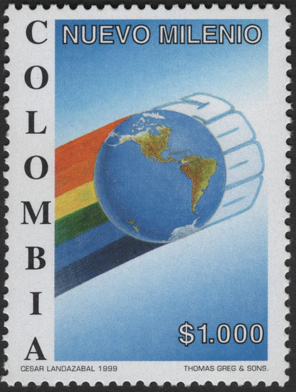 SCG2430 - Colombia 1999 "Nuevo Milenio" Millennium $1000 Stamp Set