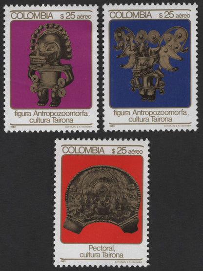 SCG2433 - Colombia 1982 Tairona Culture Artifacts – $25 Airmail Set