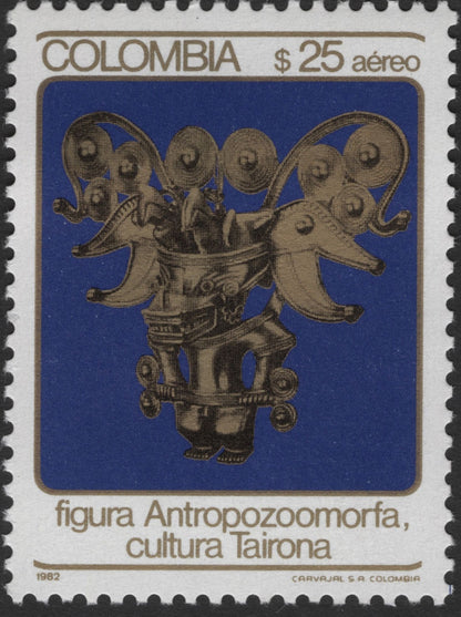 SCG2433 - Colombia 1982 Tairona Culture Artifacts – $25 Airmail Set