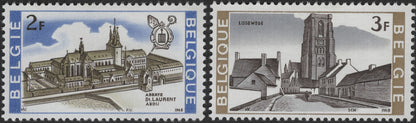SCG2434 - Belgium 1968 Architectural Heritage Stamps – Abbaye St. Laurent & Lissewege
