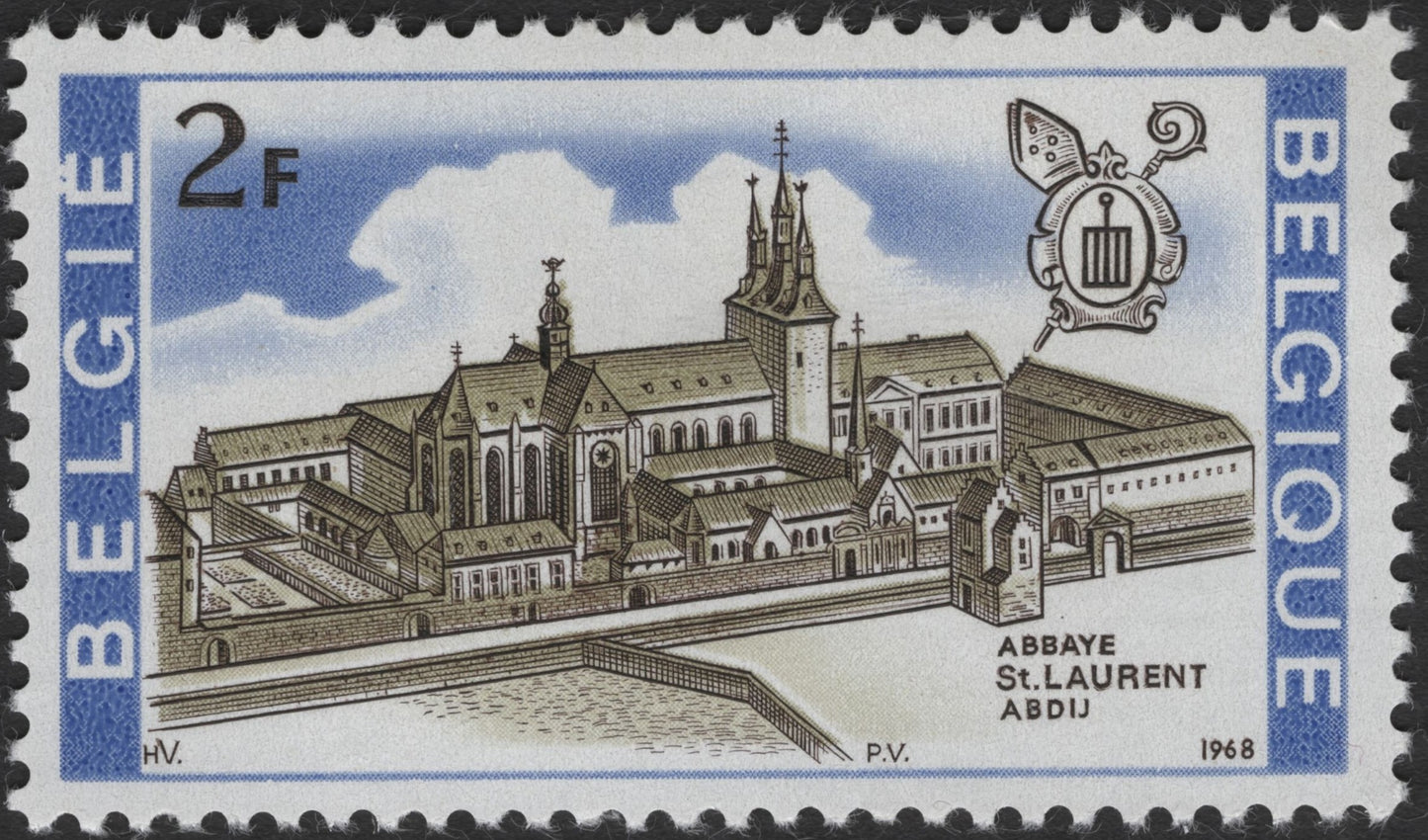 SCG2434 - Belgium 1968 Architectural Heritage Stamps – Abbaye St. Laurent & Lissewege
