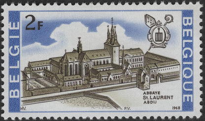 SCG2434 - Belgium 1968 Architectural Heritage Stamps – Abbaye St. Laurent & Lissewege