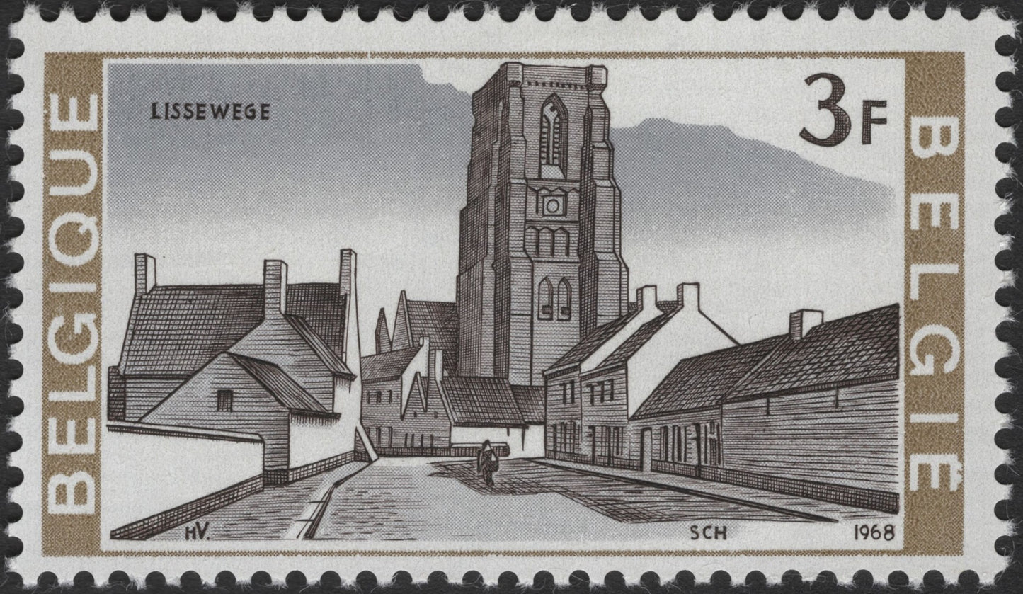 SCG2434 - Belgium 1968 Architectural Heritage Stamps – Abbaye St. Laurent & Lissewege