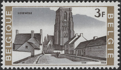 SCG2434 - Belgium 1968 Architectural Heritage Stamps – Abbaye St. Laurent & Lissewege