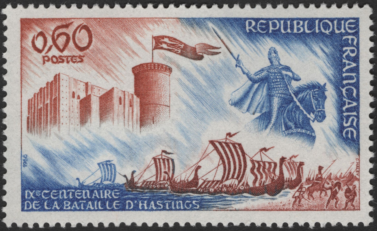 SCG2487 - France 1966 Hastings Battle 900th Anniversary Stamp
