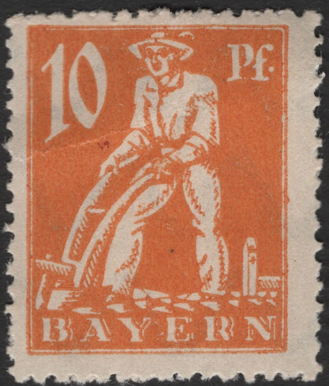 SCG2482 - Bavaria 1919 Plowman Issue – 5, 10 & 15 Pfennig Trio