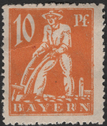 SCG2482 - Bavaria 1919 Plowman Issue – 5, 10 & 15 Pfennig Trio