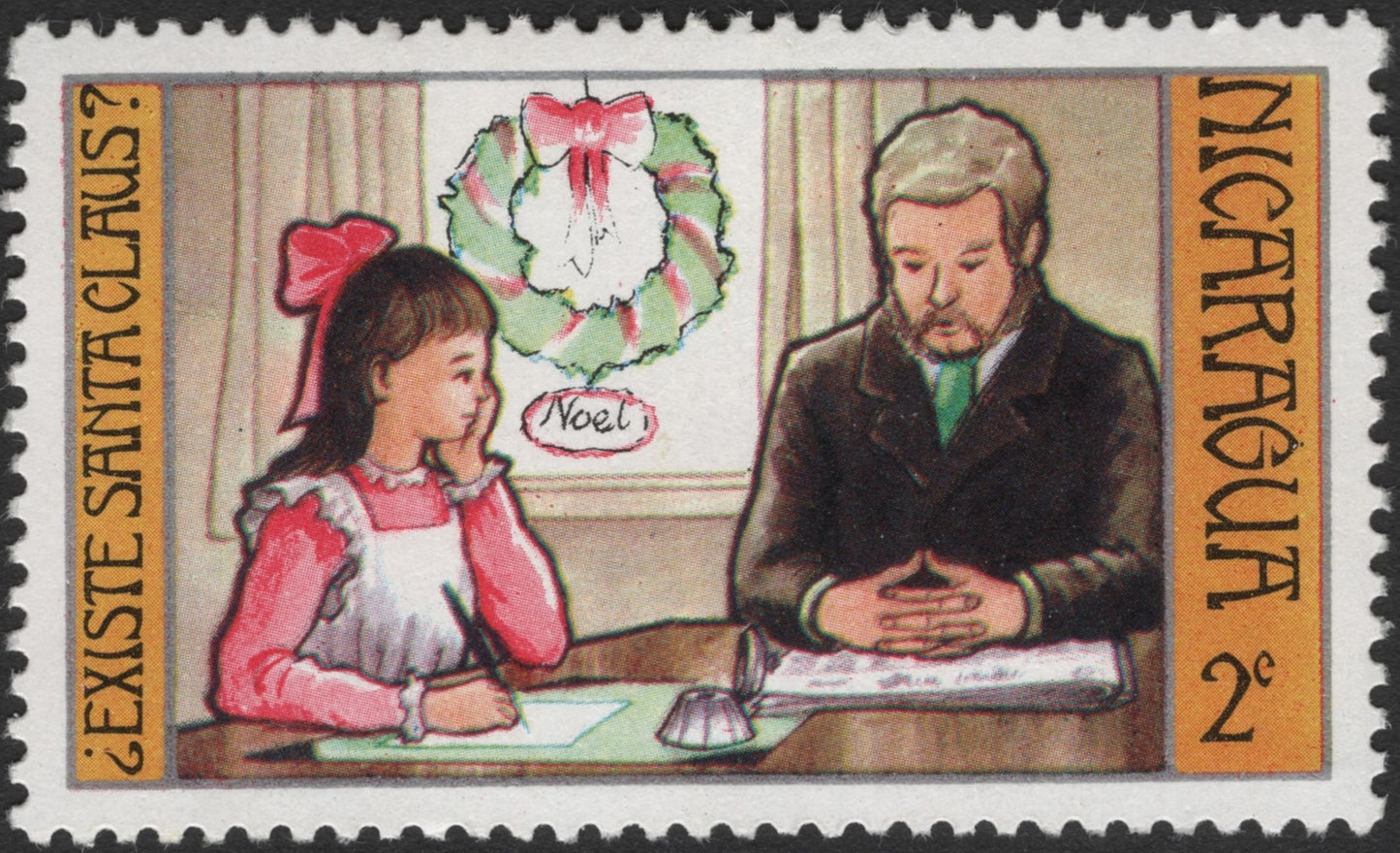 SCG2541 - Nicaragua 2c “¿Existe Santa Claus?” Stamp – Christmas Issue