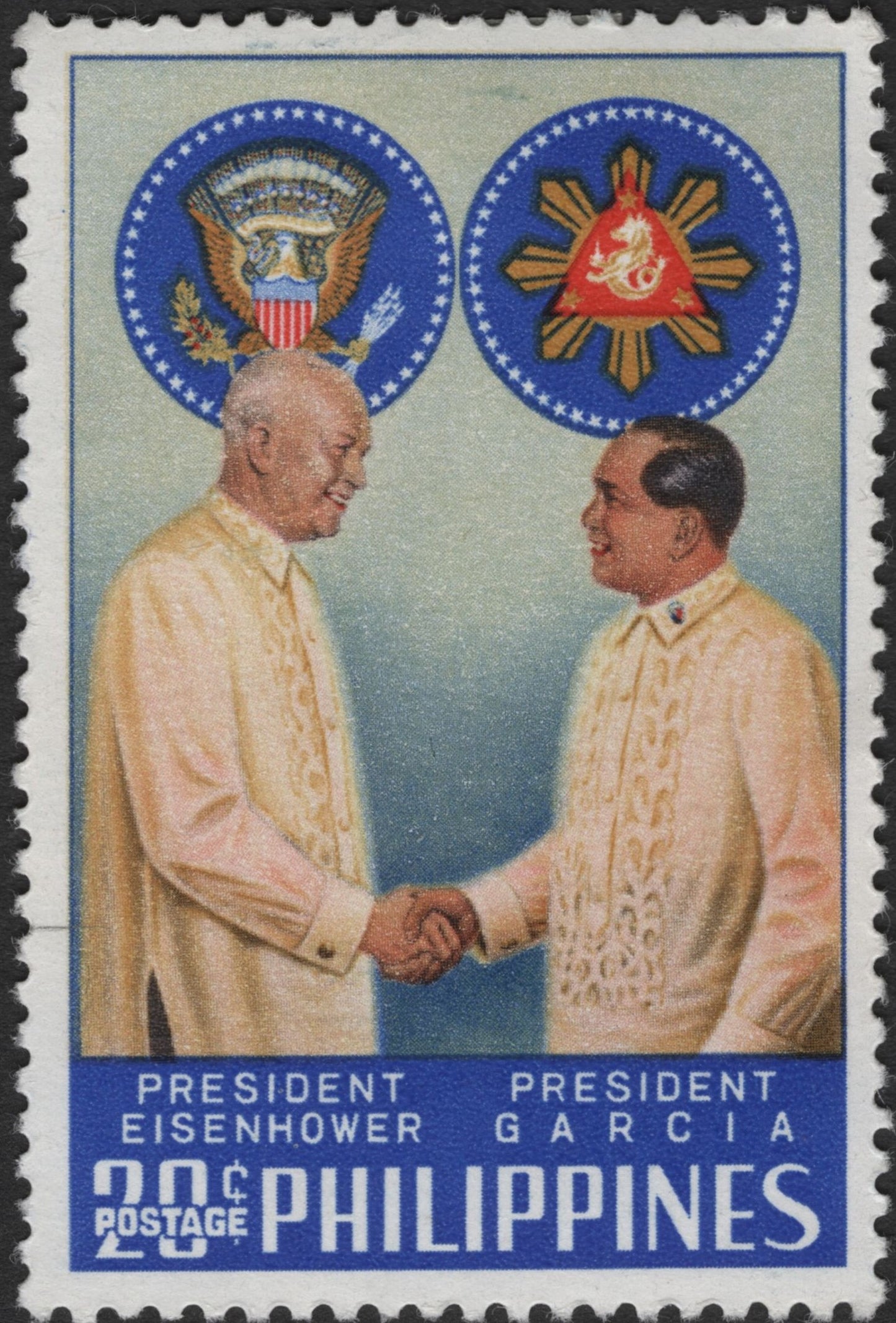 SCG2544 - 1959 Philippines 20c Eisenhower-Garcia State Visit Stamp