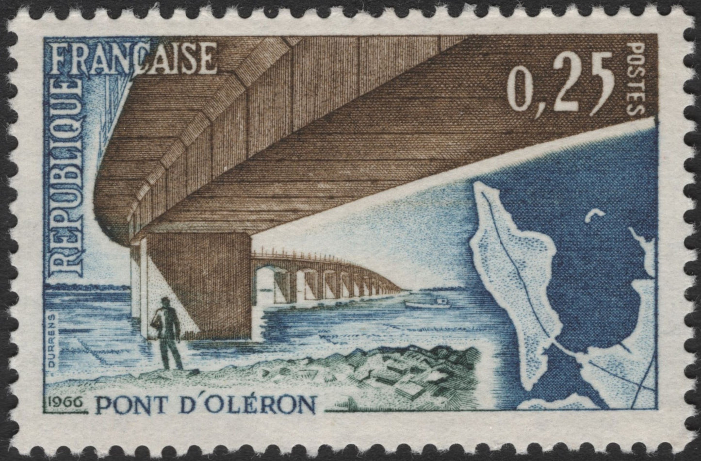 SCG2529 - 1966 France Pont d’Oléron Bridge Stamp