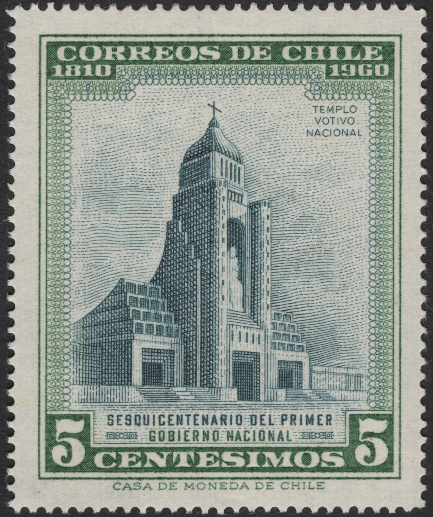 SCG2532 - 1960 Chile 5 Centesimos – Sesquicentennial of First National Government