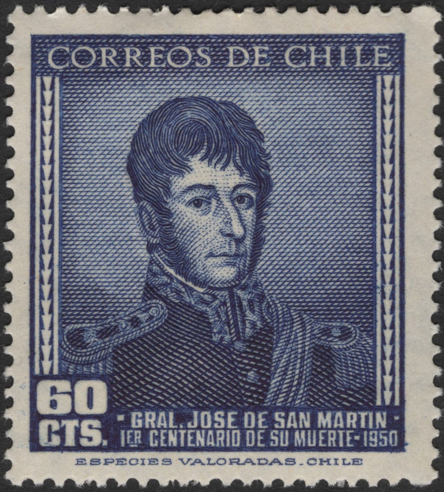 SCG2552 - 1950 Chile 60c Centenary of General José de San Martín's Death