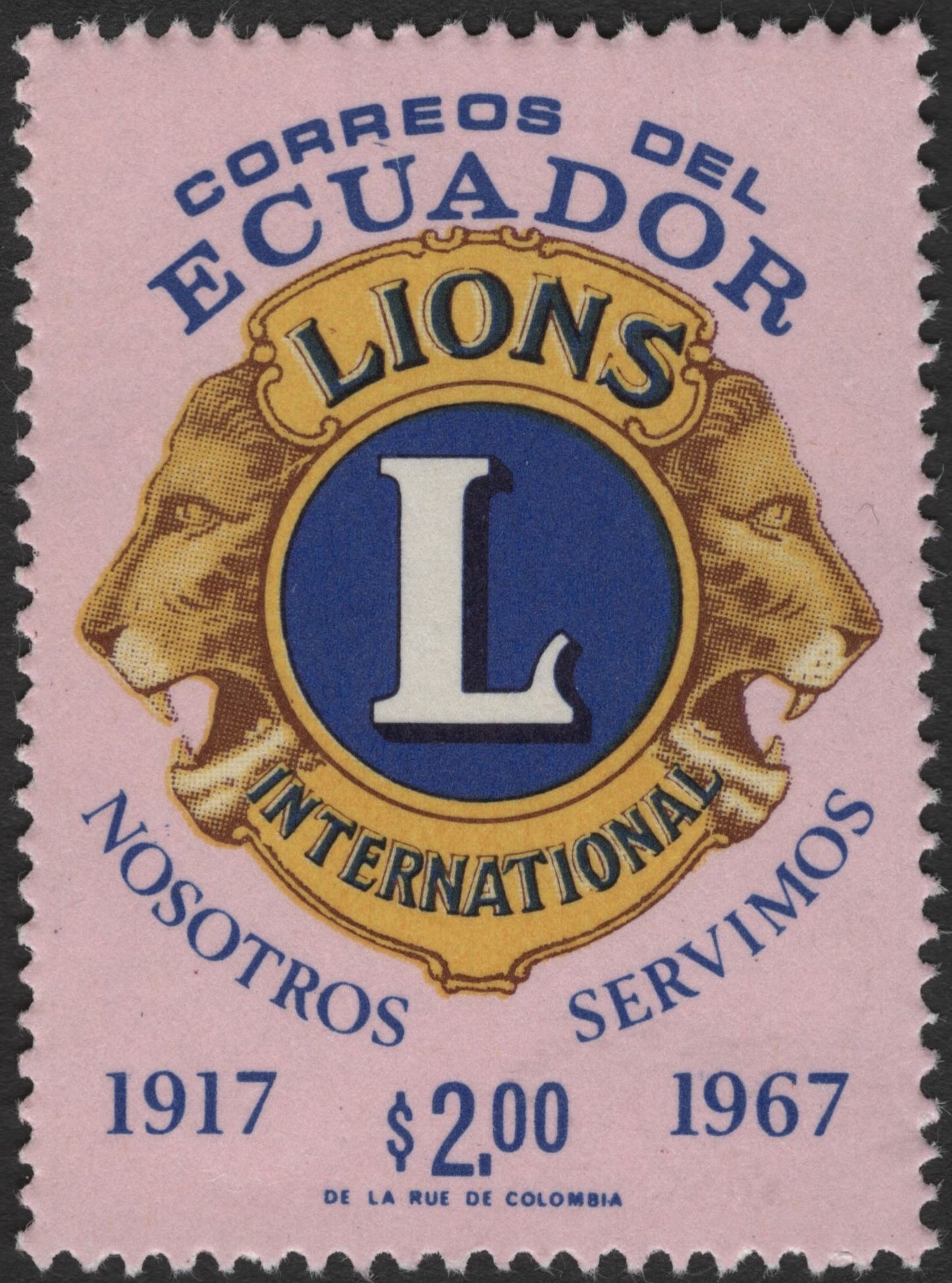 SCG2585 - 1967 Ecuador Lions Club 50th Anniversary Stamp