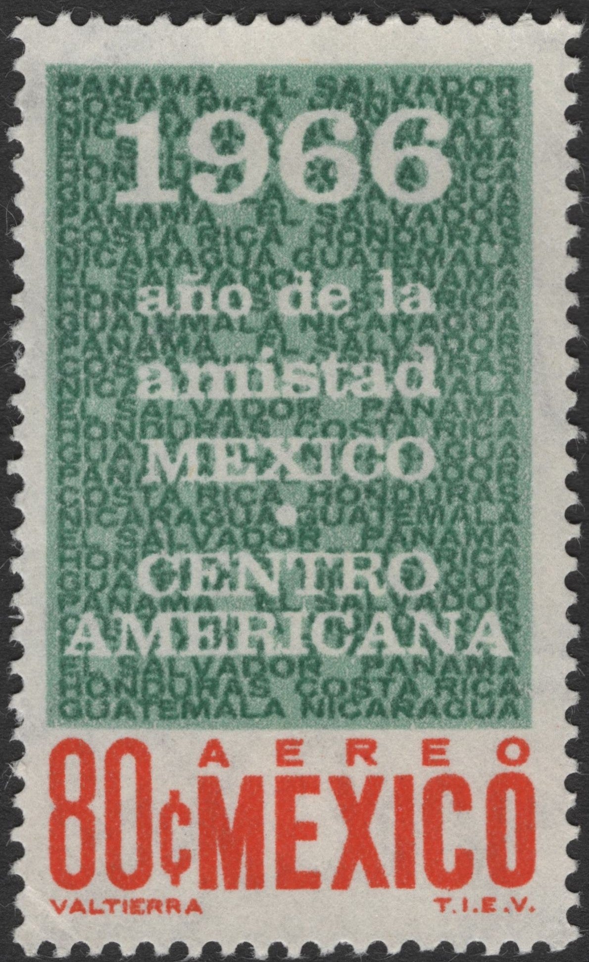 SCG2596 - 1966 Mexico–Central America Friendship Airmail Stamp