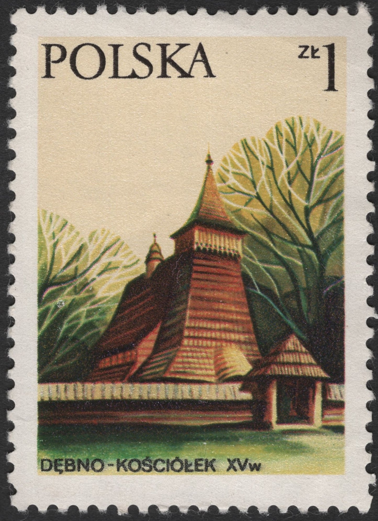 SCG2616 - Poland 1 Złoty Dębno Church Stamp (15th Century)